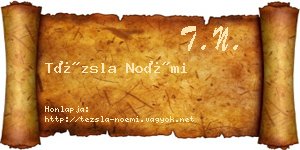 Tézsla Noémi névjegykártya